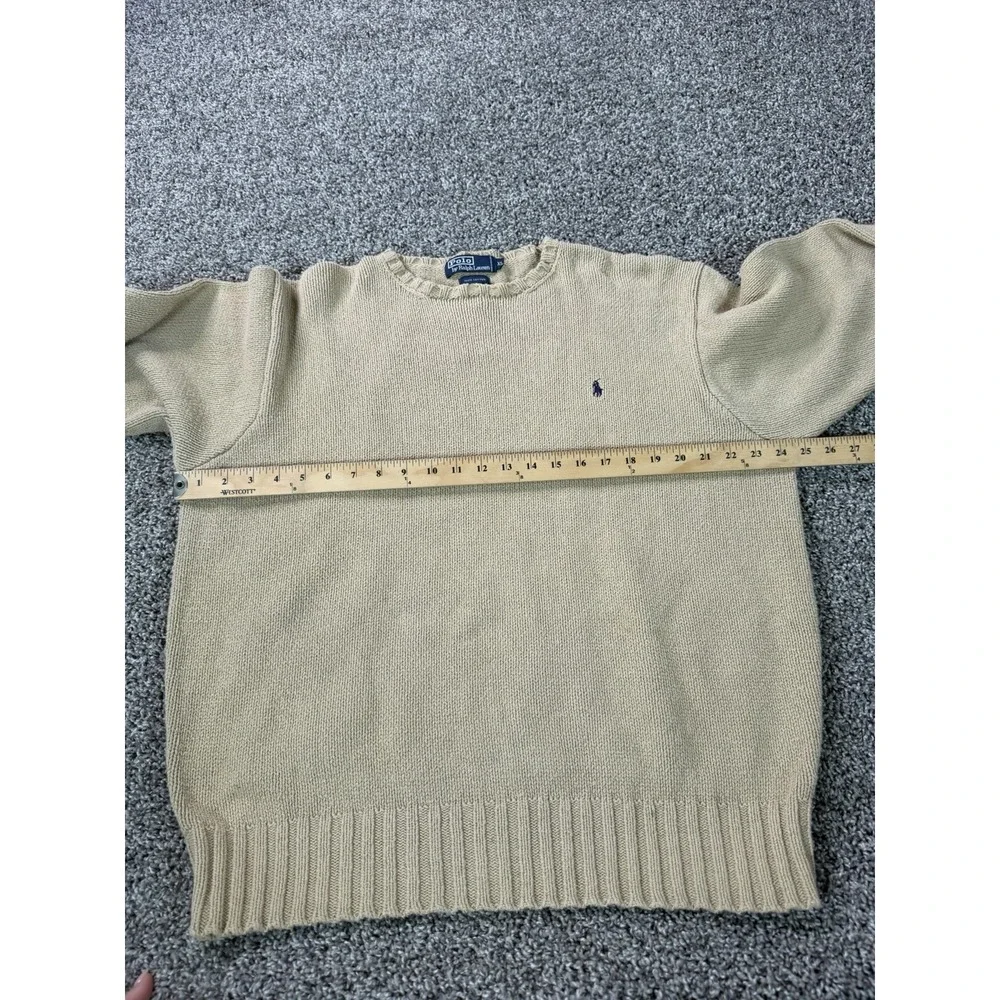 Vintage Polo Ralph Lauren Pullover Sweater Men's Size XL Beige